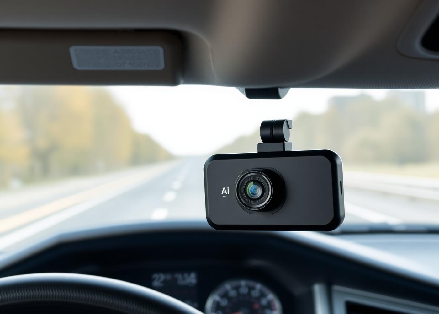 Ziditrack AI dashcam mounted on windshield
